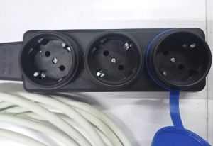 Kauçuk Fişli ve 3lü Kauçuk Prizli Garantili 10 metre 3x1.5 Topraklı Kablo üçlü Güvenli Uzatma Kablo