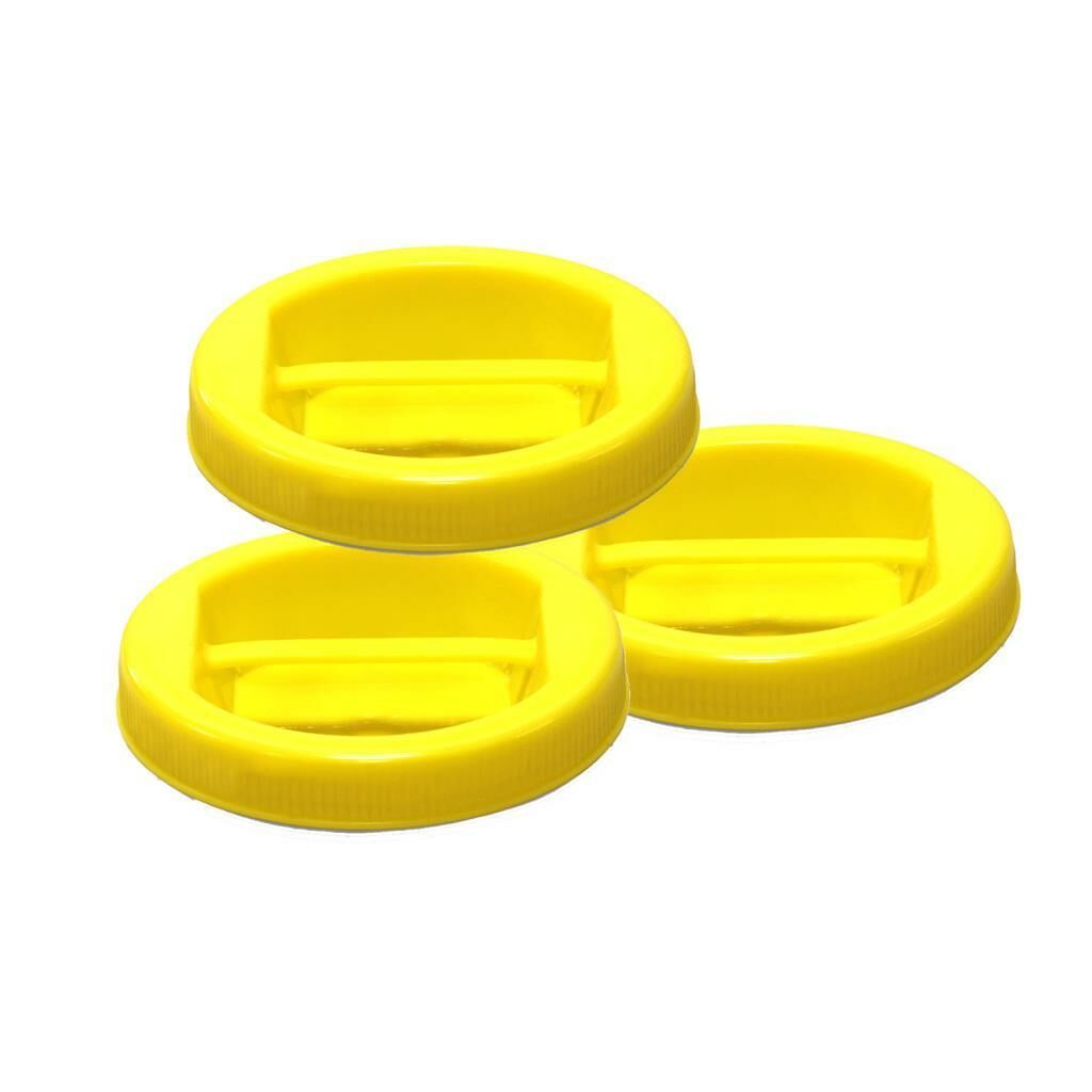 Pratik Kullanışlı Sarı Renk Kavanoz Kapağı Plastik 11 cm (3 Adet)