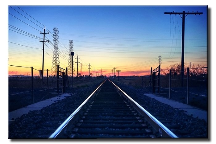 RAYLAR TREN YOLU 6 değişen ölçü ORİJİNAL KANVAS TABLO