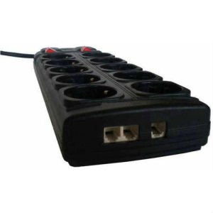 5x2 10 ÇOĞALTICILI AÇMA KAPAMA ANAHTARLI TELEFON VE ADSL GİRİŞLİ 16 AMPER 10'LU GÜVENLİ GRUP PRİZ