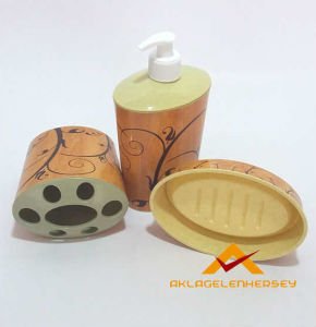 DAL VE YAPRAK DESENLİ 3 LÜ BANYO LAVABO SETİ