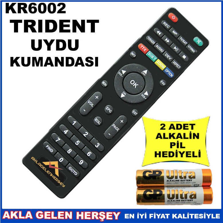 TRİDENT UYDU CİHAZI Receiver KUMANDASI KR6002