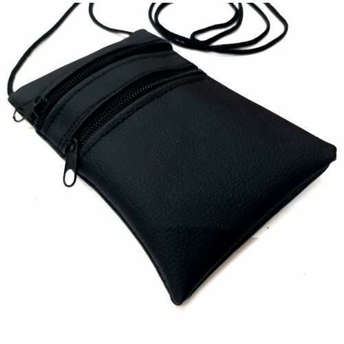 Boyun Askılı Çift Fermuar Çanta,15x10cm %100 Güvenli Para Cüzdanı