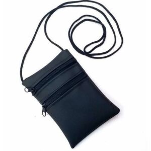 Boyun Askılı Çift Fermuar Çanta,15x10cm %100 Güvenli Para Cüzdanı
