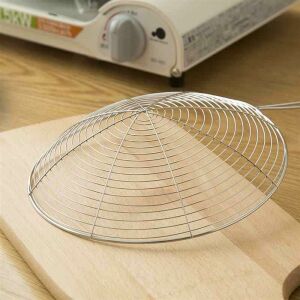 Kahverengi Saplı Çukur Kevgir Süzgeç Cips Kızartma Yağ Süzgeci Ø11cm Profesyonel Şefler+Evlere Uygun