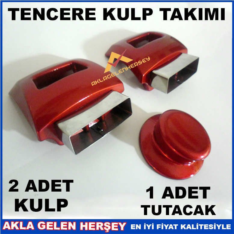 KIRMIZI RENK TENCERE KULP TAKIMI KAPAK TUTACAĞI