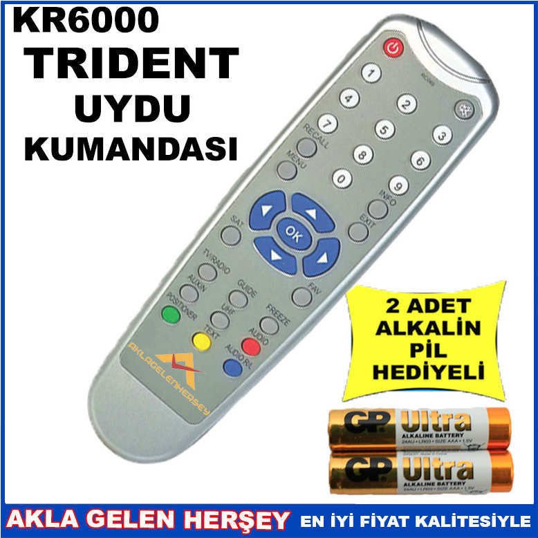 TRİDENT UYDU CİHAZI Receiver KUMANDASI KR6000
