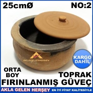 Ücretsiz Kargo 25cm ORTA BOY FIRINLANMIŞ TOPRAK GÜVEÇ NO2