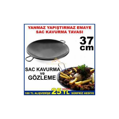YANMAZ YAPIŞTIRMAZ 37cm EMAYE SAC KAVURMA ve GÖZLEME TAVASI