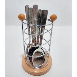 Ahşap Tabanlı Paslanmaz Çelik Set Üstü Kaşıklık