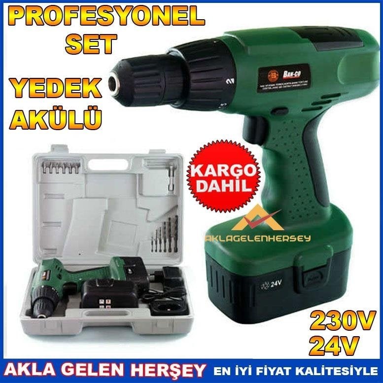 Ücretsiz Kargo PROFESYONEL ŞARJLI ÇİFTAKÜLÜ KABLOSUZ MATKAP SET