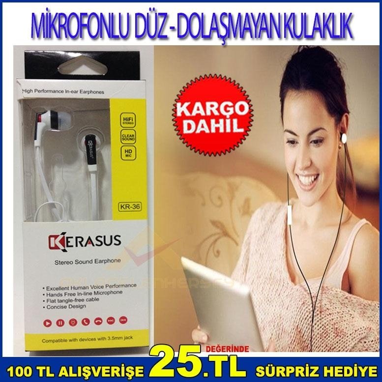 MİKROFONLU HD SES KALİTELİ MP3 MP4 UYUMLU DÜZ-DOLAŞMAYAN KULAKLIK