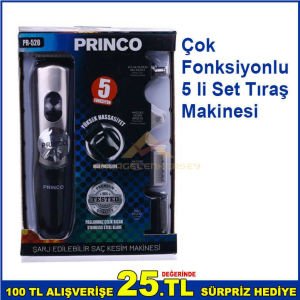 Princo Pr-520 Şarjlı Çok Fonksiyonlu 5 li Set Tıraş Makinesi