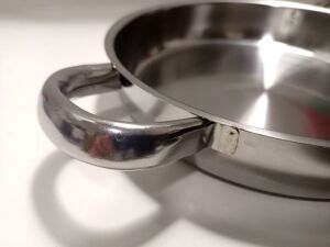 Çift Kulplu Tava 21cm Paslanmaz Çelik Tabansız Sahan Yanmaz Yapışmaz çok amaçlı Çelik Yumurta Sağanı