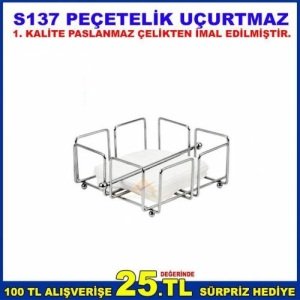 S137 Peçetelik Uçurtmaz 1.Sınıf Paslanmaz Çelikten İmal Edilmiştir
