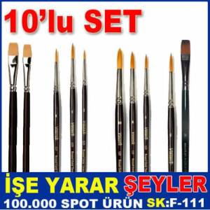 Farklı Ölçülerde Yağlı Ve Sulu Boya Fırça Seti