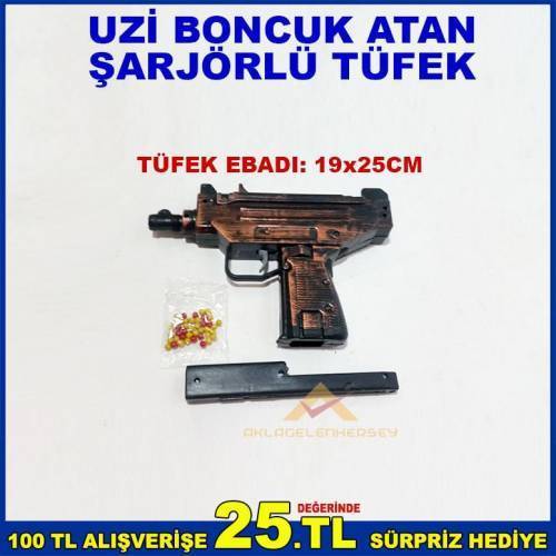 Üçü Bir Arada Tüfek Boncuk Ve Şarjör Uzi Boncuk Atan Şarjörlü Tüfek