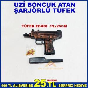 Üçü Bir Arada Tüfek Boncuk Ve Şarjör Uzi Boncuk Atan Şarjörlü Tüfek