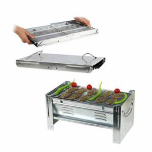 Katlanabilir Pratik Piknik Mangalı 430 Krom Çelik Izgara Barbekü Yer Kaplamaz 1.Kalite Mangal