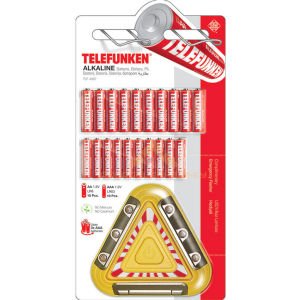Telefunken 20adet Alkalin Pil 10adet AA + 10adet AAA Kalem Pil ve Pilli Ledli İkaz Lambası Hediye