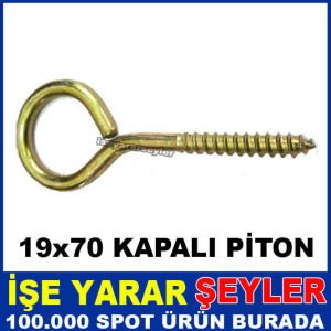 10 ADET PASLANMAZ ÇELİK 19x70 KAPALI KANCA PİTON