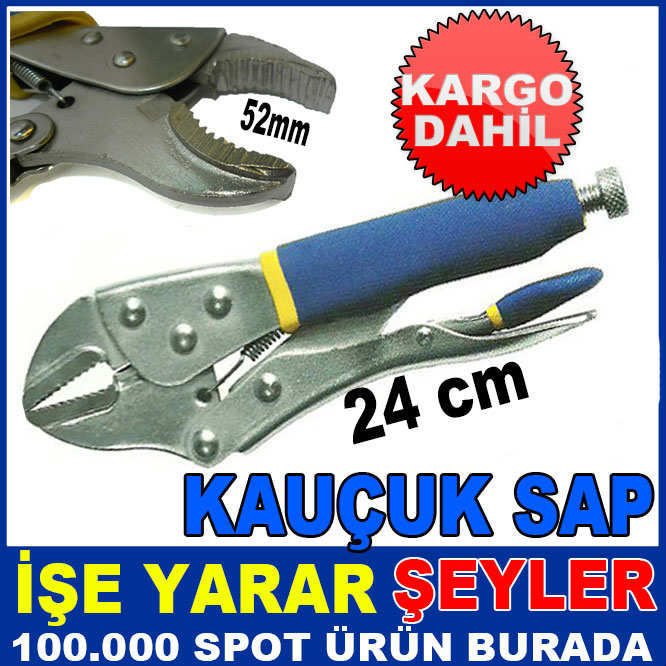 52mm KAUÇUK KAYMAZ SAPLI AYARLI ÇELİK PENSE KD