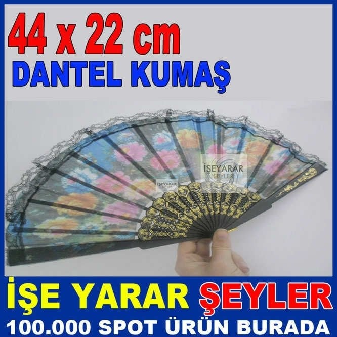DANTELLİ KUMAŞ SERİNLİK YELPAZESİ CEBE ÇANTAYA KOLAYCA SIĞAN KATLANIR YELPAZE -2