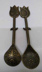 Metal Dekoratif Osmanlı Desenli Şekerlik,Baharat Kaşığı B-4