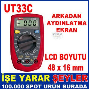 UT33C AVOMETRE MULTIMETRE VOLTAJ AKIM ÖLÇÜ ALETİ