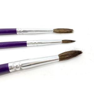 Gerçek Kıldan 3'lü Çok Amaçlı Öğrenci Resim Yapma Fırça Seti Resim Boyama Fırça Takımı