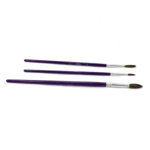 Gerçek Kıldan 3'lü Çok Amaçlı Öğrenci Resim Yapma Fırça Seti Resim Boyama Fırça Takımı