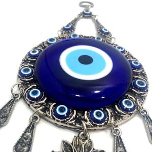 Dekoratif Metal İşlemeli Askılı Büyük Boy Nazar Boncuğu Süsü 27cm