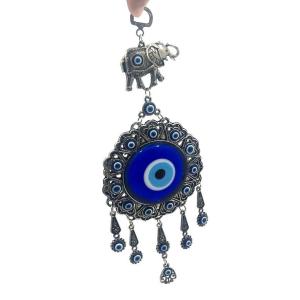 Dekoratif Metal İşlemeli Askılı Büyük Boy Nazar Boncuğu Süsü 27cm