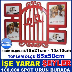 KIRMIZI KAFES MODEL YATAY-DİKEY ÇOKLU ÇERÇEVE KD