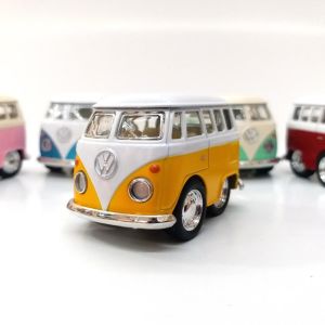 Renkli Minik 4,5 cm Die Cast Metal Volkswagen Little Van Minübüs Çek Bırak Özellikli 4,5x3x3cm Boyut