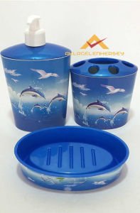 YUNUS DESENLİ MAVİ 3 lü BANYO LAVABO SETİ