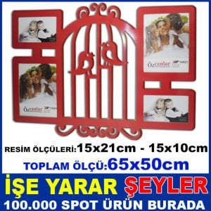 KIRMIZI KAFES MODEL YATAY VE DİKEY ÇOKLU ÇERÇEVE