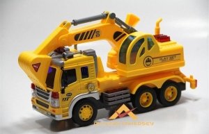 Ücretsiz Kargo 29cm SÜRTMELİ IŞIKLI SESLİ OYUNCAK İNŞAAT ARACI