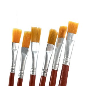 Gerçek Kıldan Üretim 6'lı Yağlı Boya Fırça Seti Resim Fırçası Akrilik Boya Fırça Takımı
