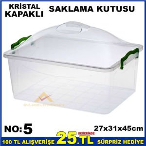 KRİSTAL FANUS KAPAKLI ELİTE SAKLAMA KUTUSU NO 5