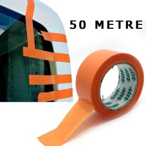 Cam Montaj Bandı Çok Amaçlı İz Bırakmaz Esnek Turuncu Bant 50 Metre Güçlü Oto Cam Montaj Bandı