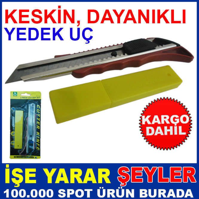 KESKİN YEDEK UÇLU KIRMIZI RENK MAKET BIÇAĞI KD-3