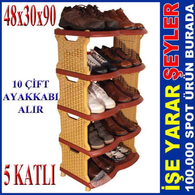 PRATİK KURULUM 5 KATLI LÜKS HASIR AYAKKABILIK