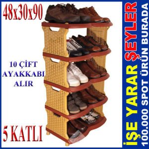 PRATİK KURULUM 5 KATLI LÜKS HASIR AYAKKABILIK