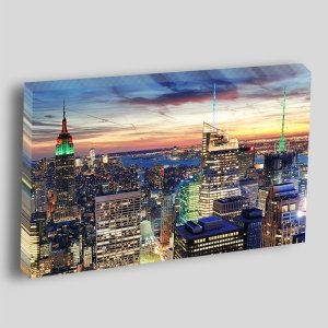 NEW YORK GECE ISIKLAR 6 değişen ölçü ORİJİNAL KANVAS TABLO