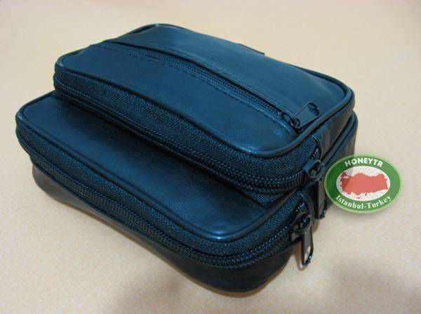 SAĞLAM FERMUARLI CEPLERLE KEMERE TAKILAN %100 GERÇEK KUZU DERİSİ 3 CEPLİ DERİ BEL ÇANTASI 15x12cm