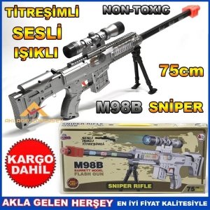Ücretsiz Kargo 75cm TİTREŞİMLİ SESLİ IŞIKLI M98B SNİPER RIFLE K