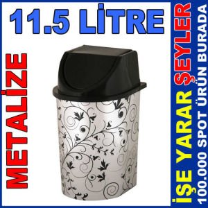 11.5 LİTRE 2 NOLU METALİZE  KLİK ÇÖP KOVASI