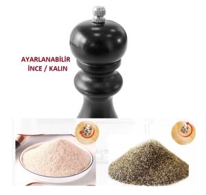 Ahşap Tuz Karabiber Öğütücü Değirmen (20 cm)