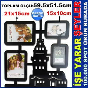 SİYAH RENK 4LÜ KIZ KULESİ MODEL ÇOKLU ÇERÇEVE KD
